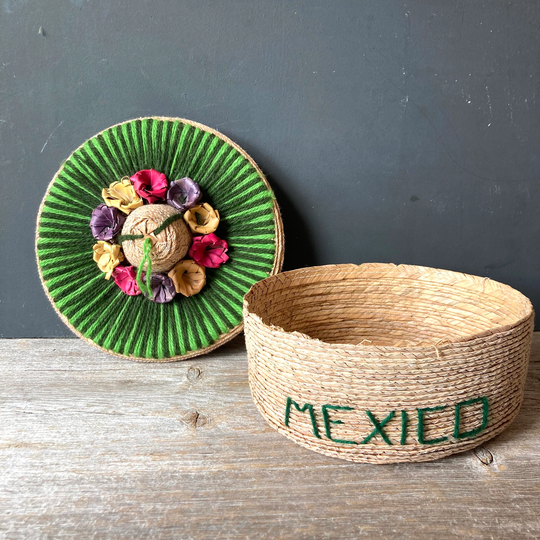 1970S Souvenir Basket - Mexico Sewing