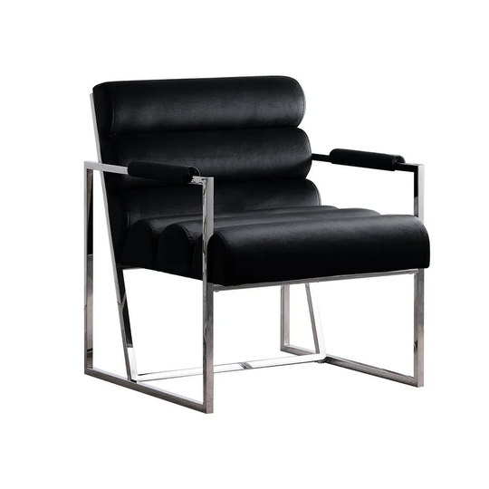 Best Master Furniture Irving Velvet Upholstered Accent Chair - Silver