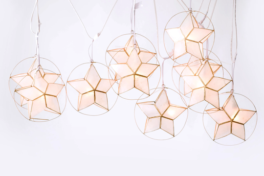 White Mini Parol Capiz String Lights