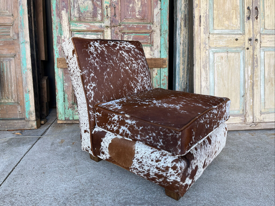 Super Comfy South Western Genuine Hair On Hide Oversized Modern Accent Lounge Chair