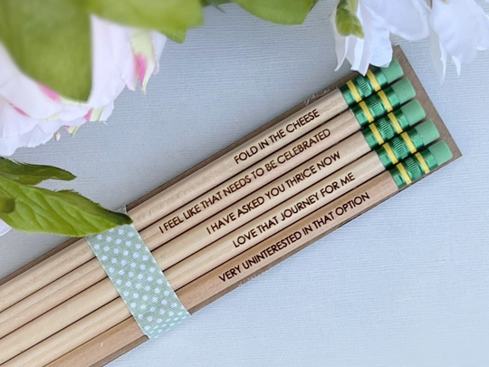 Schitt's Creek Quotes, Gift, Engraved Pencils, Funny Gift For Her, Him