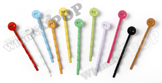 Colored Bobby Pins, Mixed Colors Pin Blanks, Painted Bobbie 50mm Wide, 7-8mm Glue Pad Red Blue Pink