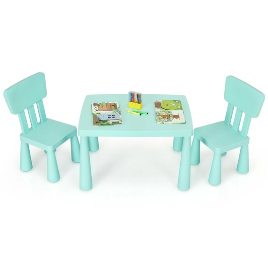 3-Piece Toddler Multi Activity Play Dining Study Kids Table and Chair Set - table: 30" x 21" x 19"
