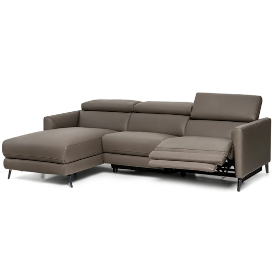 Costway Air Leather Power Reclining Sectional Sofa w/ Adjustable - 101'' x 68'' x 30.5''