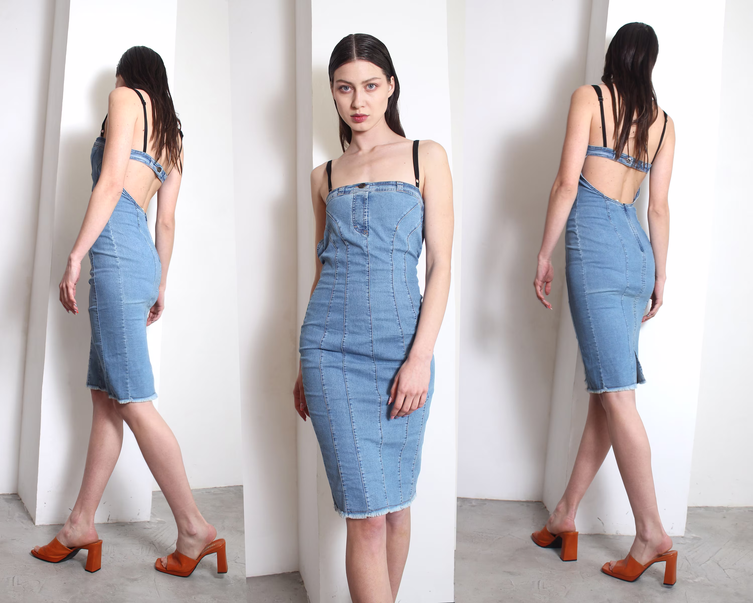 Y2K Dolce Gabanna D&g Denim Jean Pencil Dress