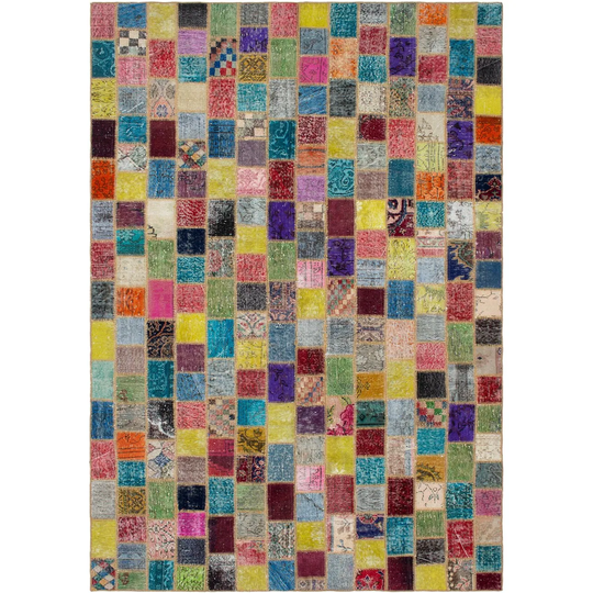 ECARPETGALLERY Hand-knotted Color Transition Patchwork Multi Wool Rug - 6'8 x 10'4