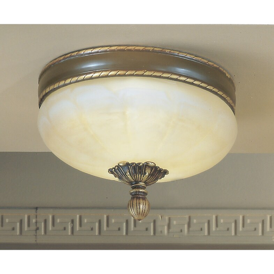 Classic Lighting 8" Cast Brass & Glass Semiflush from the Alexandria
