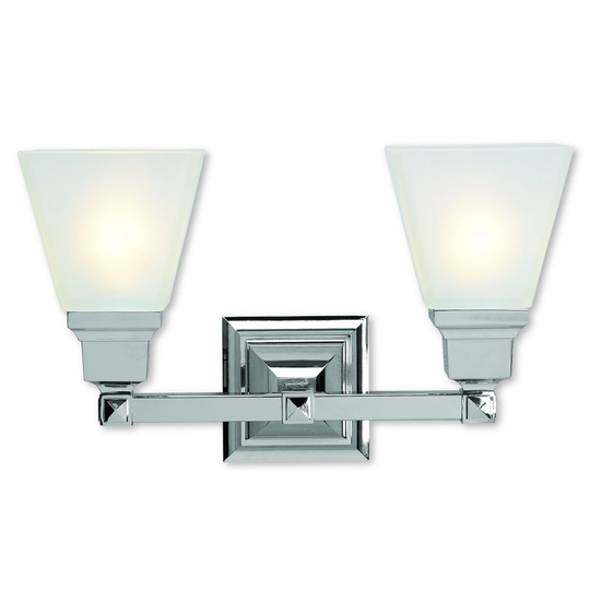 Livex Lighting Mission Polished Chrome Steel 2-light Bath Light