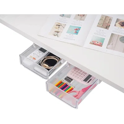 Under Desk Drawer Storage, Hidden Self-Adhesive Drawer Pencil Tray Desk Organizer For Office School Home2