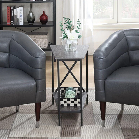 End Table in Weathered Gray and Black - Set of 2 - 54 x 84