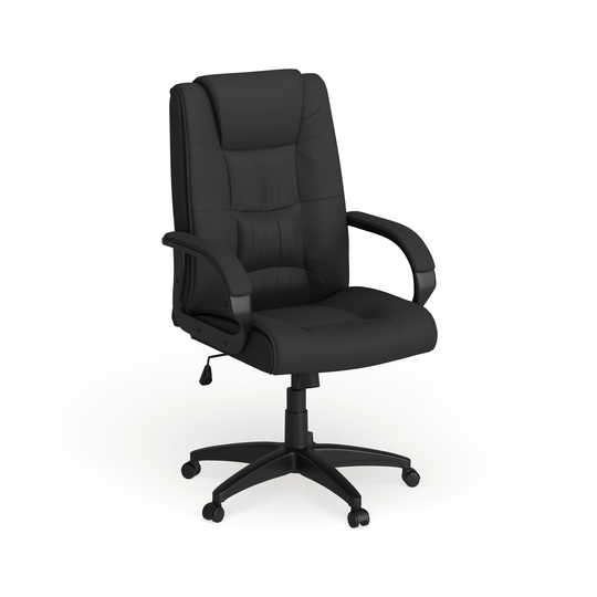 High Back Multi-Line Stitch Upholstered Executive Swivel Office Chair with Arms