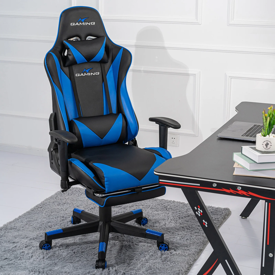 Brage Living Reclining Gaming Chair Adjustable Ergonomic Racing Style PU Leather Office Chair with Footrest