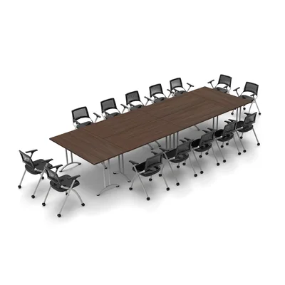 14 Person Conference Meeting Tables with 14 Chairs Complete Set