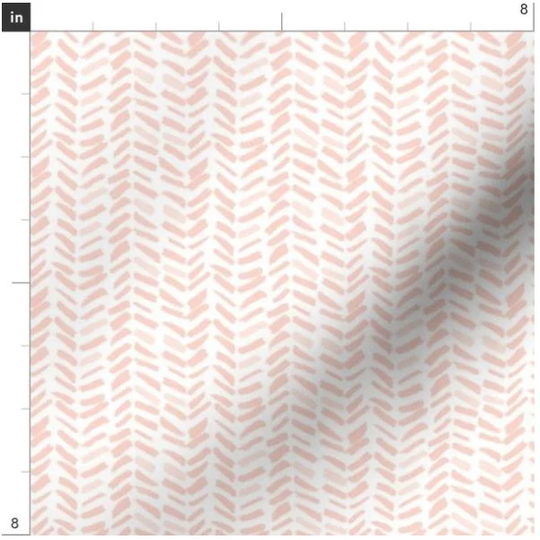 Painted Chevron in Blush Fabric By The Yard | Boho Nursery Pink Made To Order Organic
