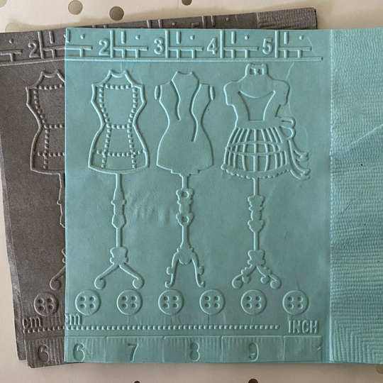Seamstress Napkin ~ Embossed Paper Party Birthday Sewing Sew Mannequin Beverage Cocktail