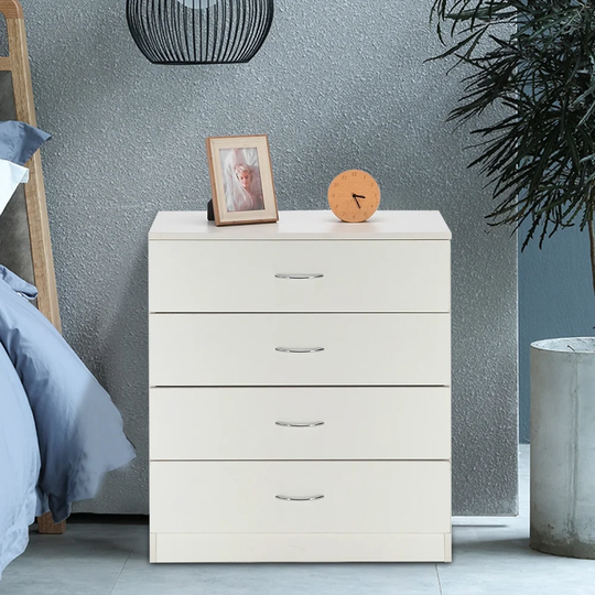Modern Wood 4-Drawer Storage Nightstand