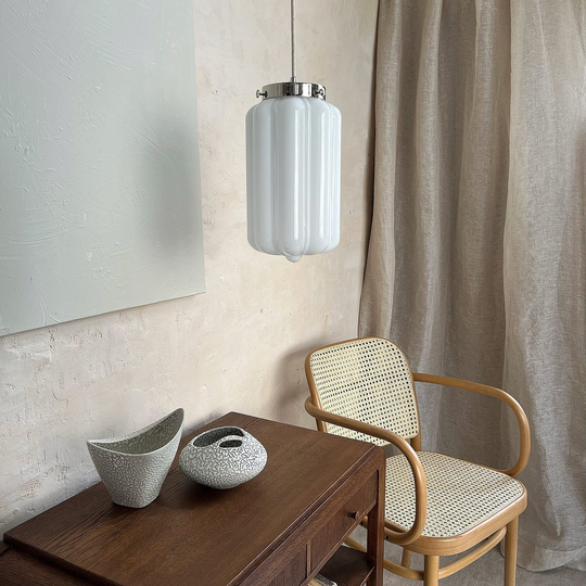 Art Deco Lamp With White Shade, Art Lighting Brass Or Silver Top
