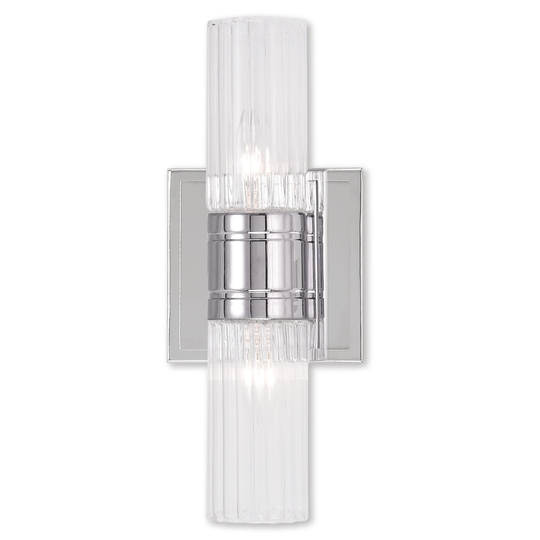 Livex Lighting Midtown 2 Light Polished Chrome Bath Vanity - Polished chrome - Polished chrome