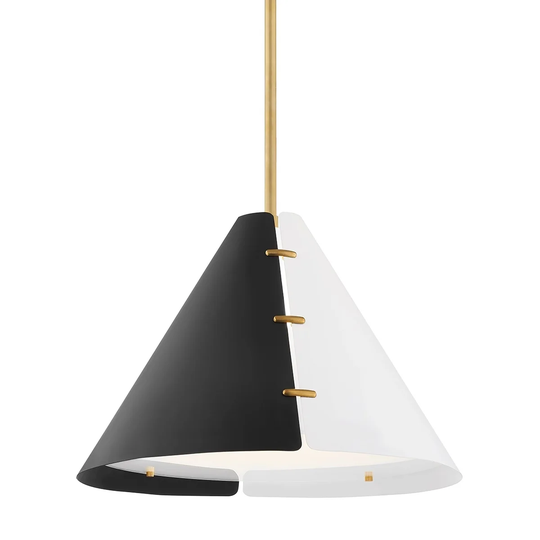 Hudson Valley Split 1-Light Aged Brass Large Pendant