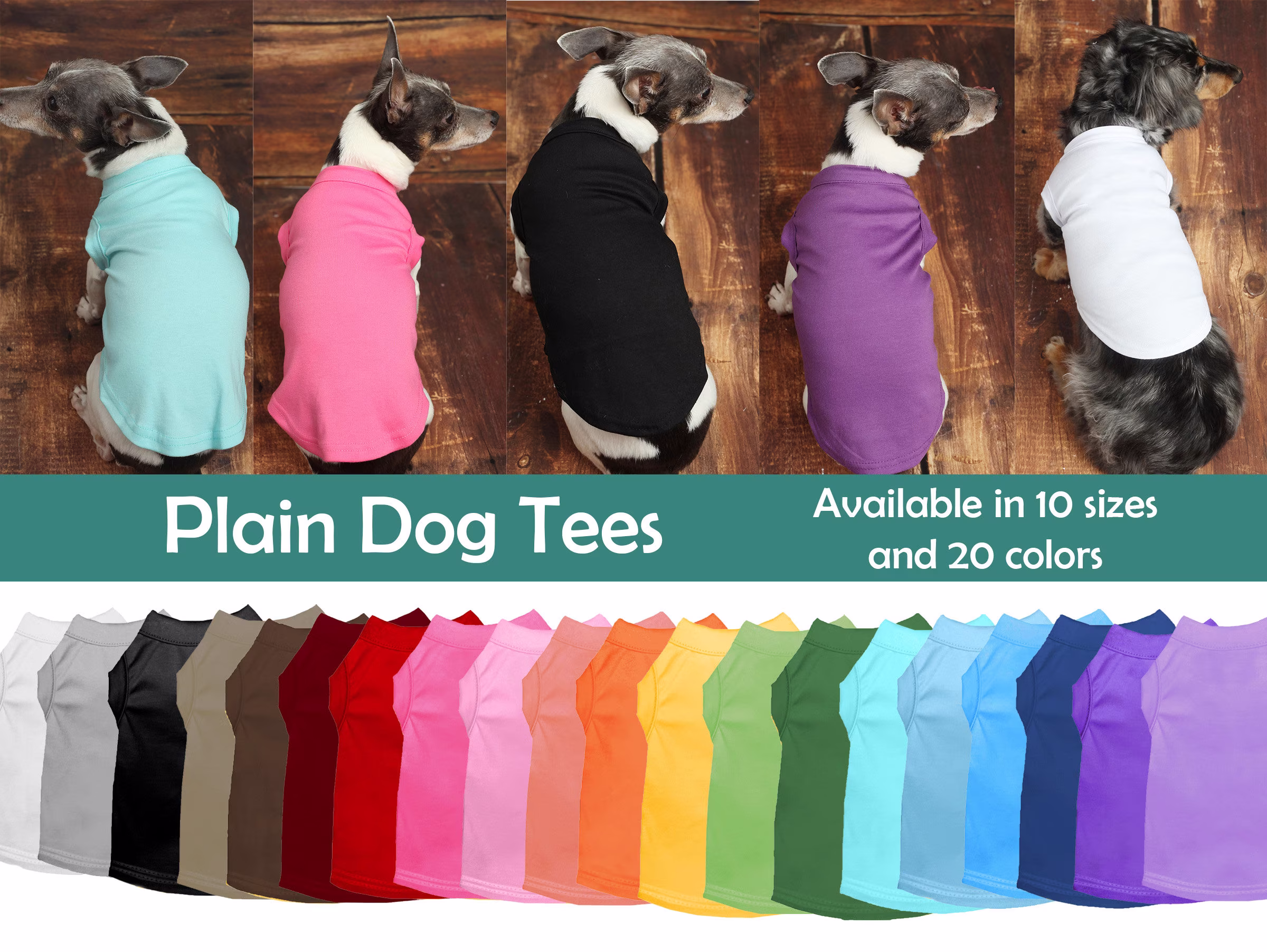 Plain Dog Shirt, Blank Color Pet Tee, T-Shirt, Tee Colored Large