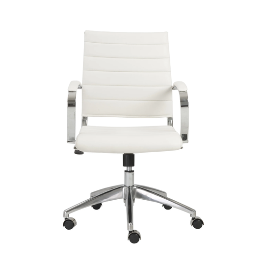 Axel White/ Aluminum Low Back Office Chair