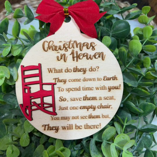 Christmas in Heaven Ornament | Empty Chair Remembrance Memorial