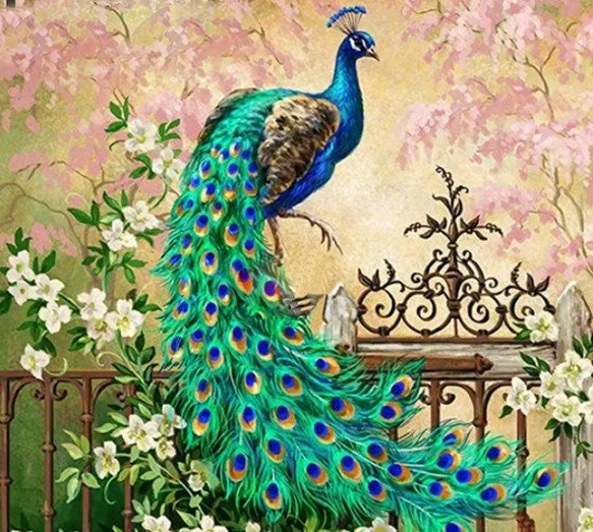 Peacock Mural Diy 5D Diamond Painting Kit Full Square & Round Drill