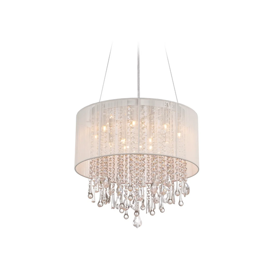 Avenue Lighting 12 Light Dual Mount/Flush & Hanging Beverly Dr. White Silk String - Exact Size