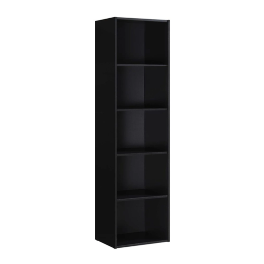 59" Black Multipurpose Bookcase with 5-Shelves