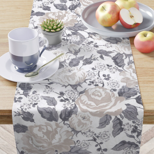 Pastel Floral Table Runner, Summer Flower Decor, Spring Decor