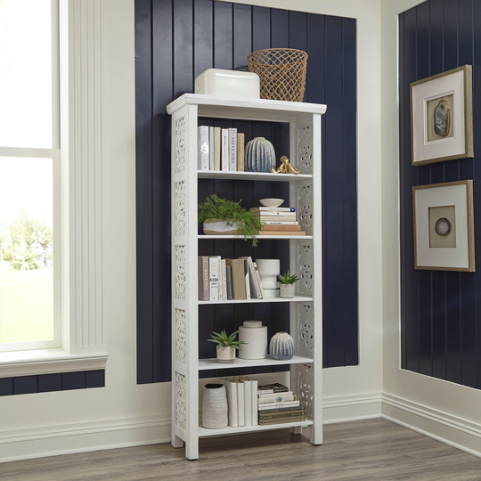 Trellis Lane Weathered White, Black & Gray Accent Bookcase