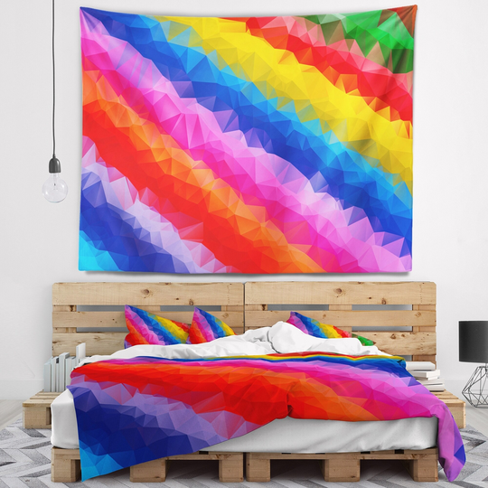 Designart 'Multi Color Polygonal Pencils' Abstract Wall Tapestry
