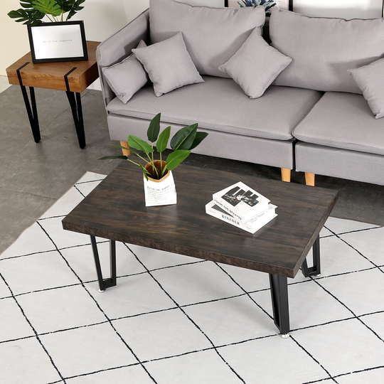 Ivinta Industrial Rectangular Coffee Table for Living Room, Wood Farmhouse Coffee Table