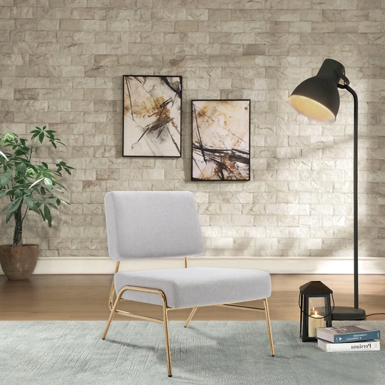 PU Leather Wire Metal Frame Slipper Chair Accent Chair (Set of 1)