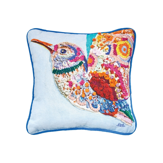 Colorful Hummingbird Pillow