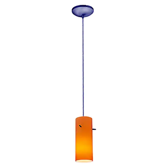 Access Lighting Cylinder 1 Light LED Pendant - 4" Wide with Amber