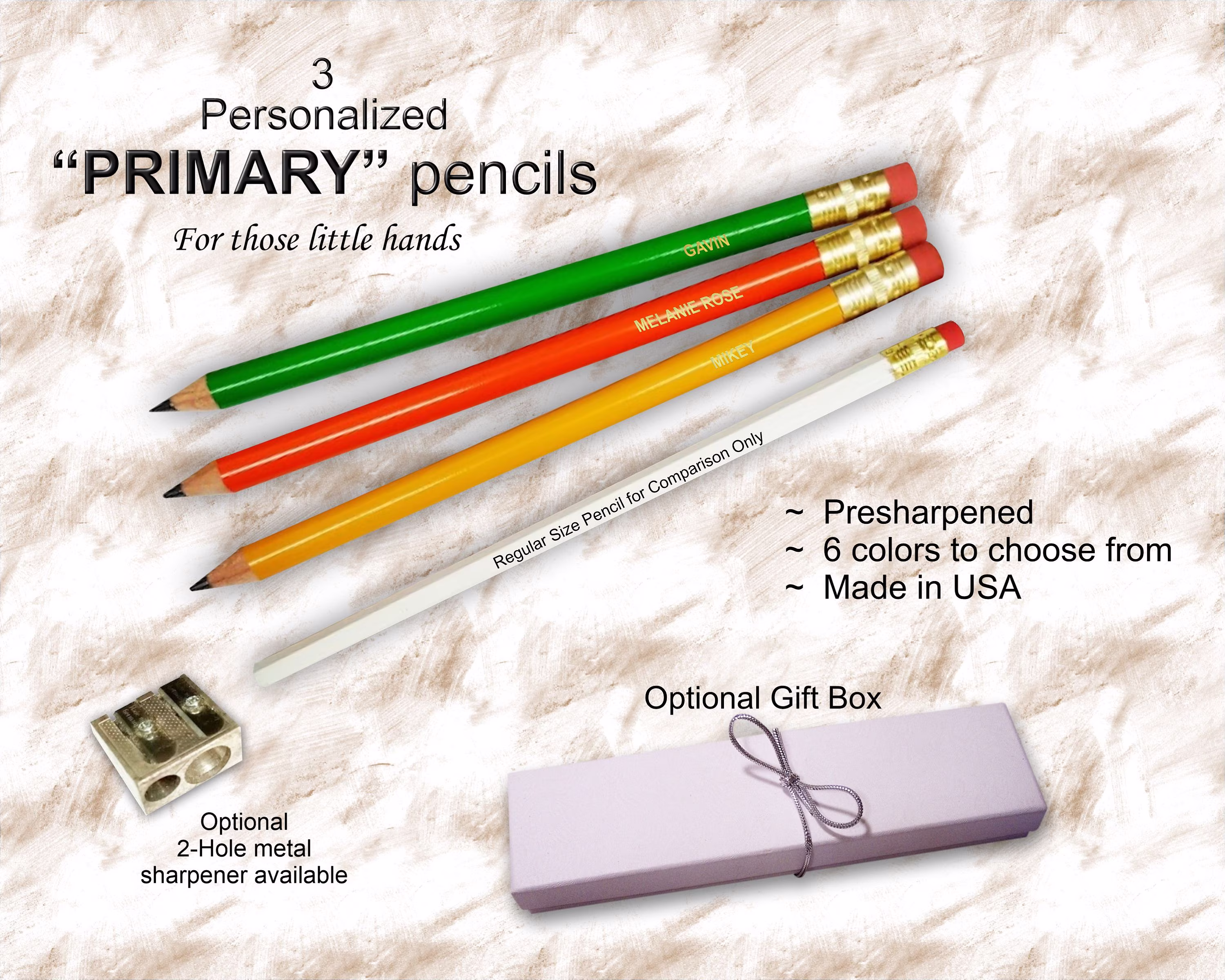 Primary Pencil, Personalized Pencils, Beginner Jumbo Pencils