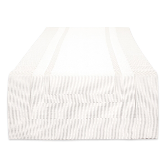 72" White Solid Double Framed Table Runner