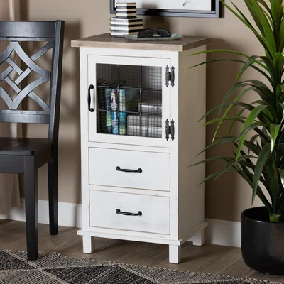 Larresha Faron Classic and Traditional Farmhouse 2 Drawer Storage Chest
