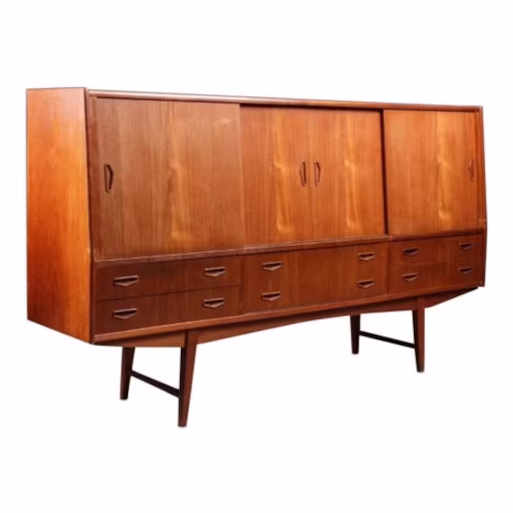 Mid-Century Teak High Sideboard