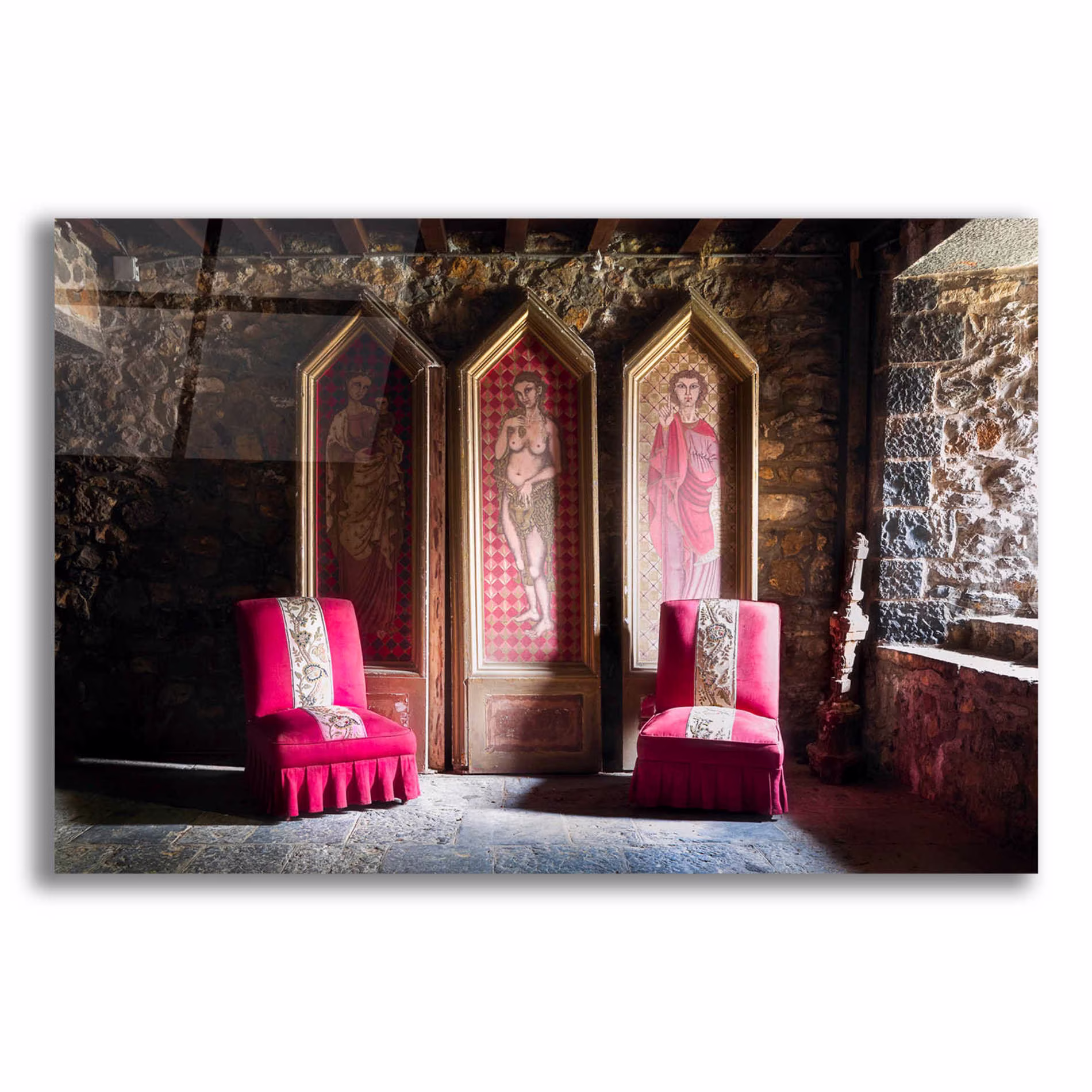Acrylic Glass Wall Art "Colorful Chairs' By Roman Robroek