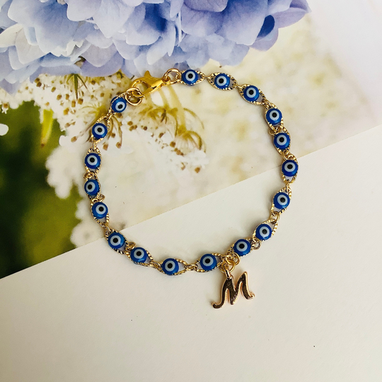 Personalized Baby Bracelet Evil Eye Charm Toddler Little Kid Child Protective Link Talisman Jewelry Accessories