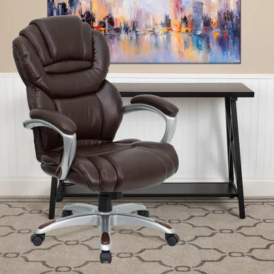 Wisner High Back Executive Swivel Ergonomic Office Chair with Accent Layered Seat