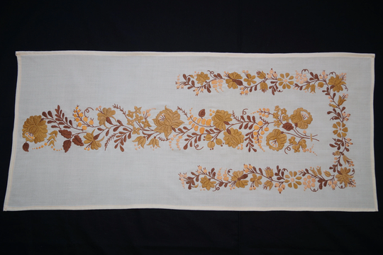 Hungarian Matyo Table Runner 82/36 cm, Hand Embroidered Home Decoration, Yellow Folk Runner, Colorful Embroidery, Floral Decor