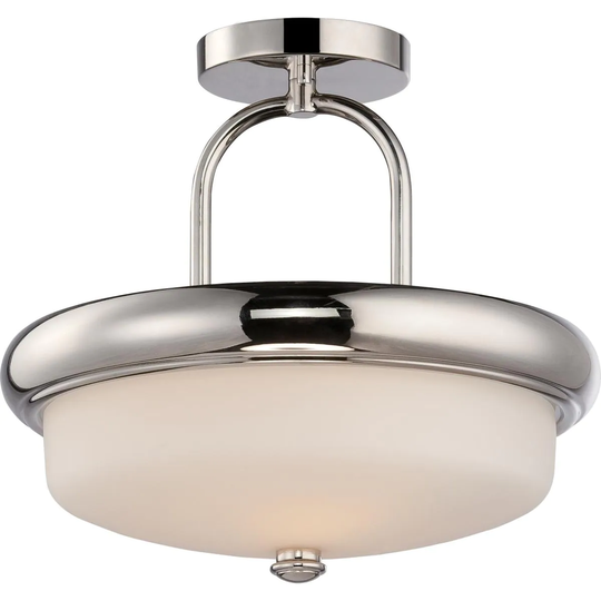 Dylan 2-Light Semi-Flush Fixture with Etched Opal Glass - LED Omni Included