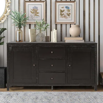 Samyah 64" Wide 3 Drawer Solid Wood Sideboard