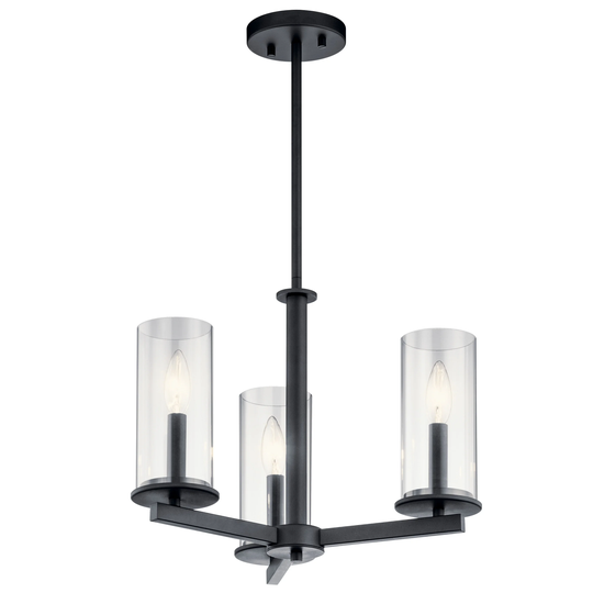 Kichler Lighting Crosby 3-Light Semi Flush Chandelier Black