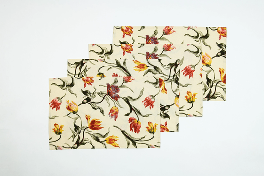Tulip Placemat Set Of 2 4 6, Floral Table Covers, Nature Inspired Placemats, Garden Flower Toppers, Fan Gift, Décor