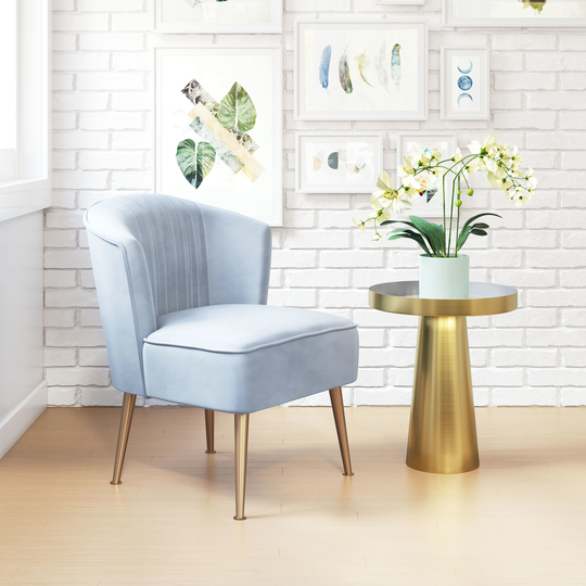 Caledonia Accent Chair Blue & Gold