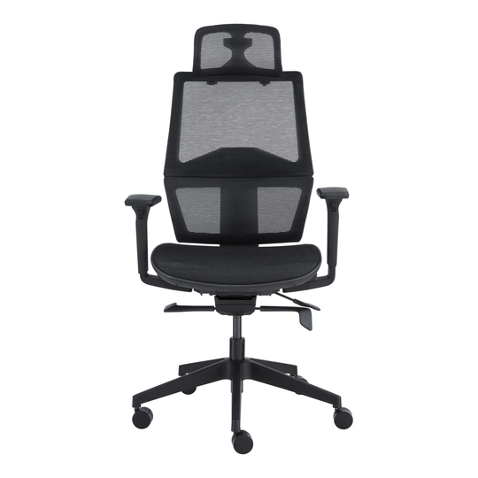 Bruno High Back Office Chair in Black Mesh and Frame